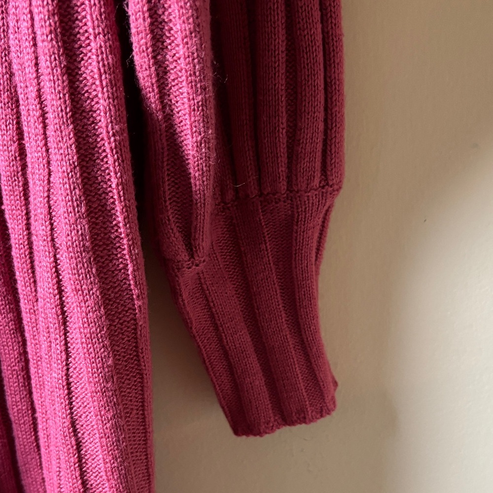 Blue Buttercup Boutique Open-Front Ribbed Cardigan Sweater - Raspberry Pink - Picture 7 of 16